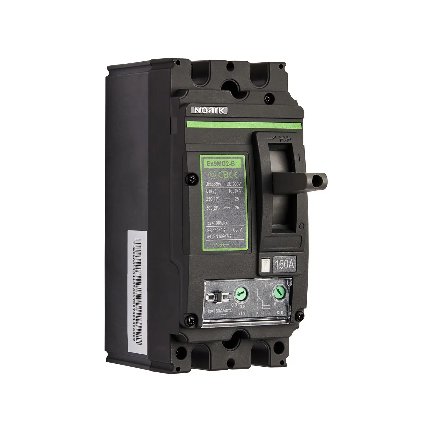 Noarc MCCB 250A 500VDC 2 pole
