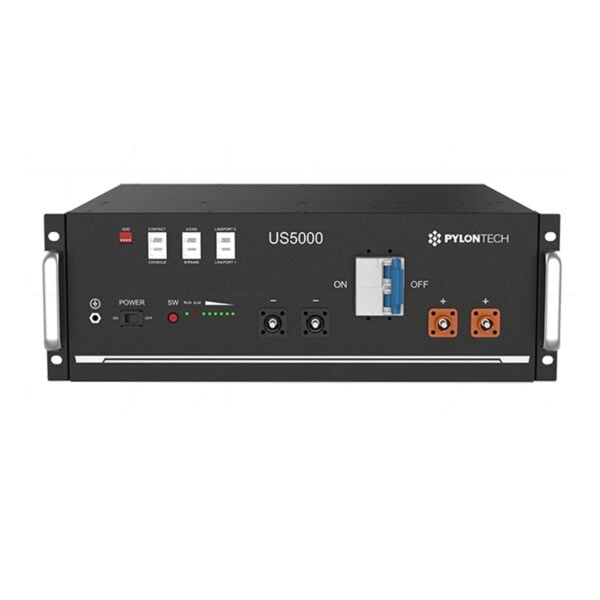 Pylontech US5000B 48V 100Ah 4.8kWh LiFePO4 rack battery with built-in circuit breaker