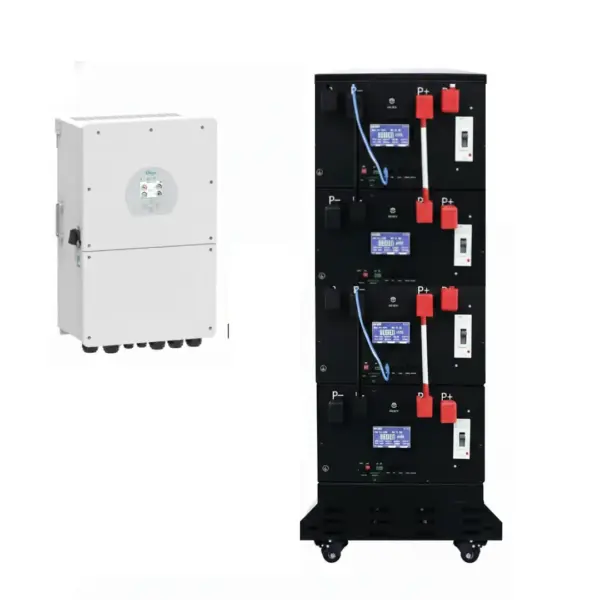 Deye Hybrid Inverter (Left) 4x 16kWh Lifepo4 Batteries