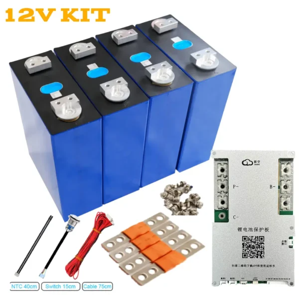 Photo of 12v Lifepo4 DIY Kit including 4 cells and BMS and busbars