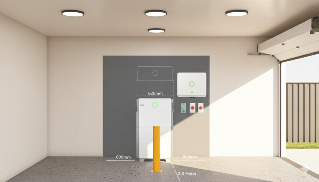 Garage Install example CEC AS regulations