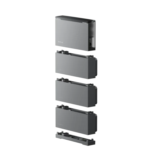 Side view showing the slim profile of the EcoFlow OCEAN 2 Plus modular battery system