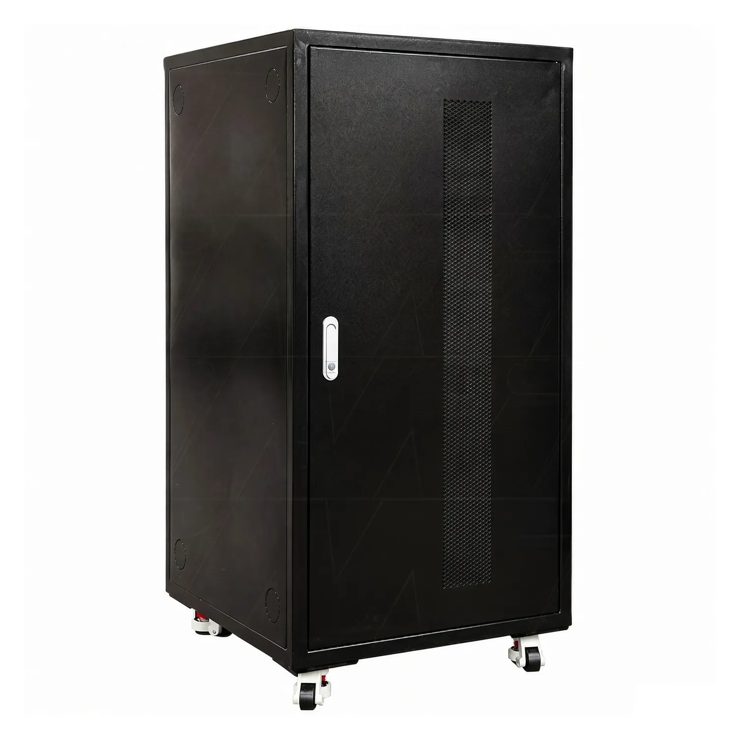 Indoor 19-Inch Battery Cabinet – 6 Shelves with 600A Busbars 1 Black Indoor 6 Shelf Battery Cabinet for up to 6 x 4RU