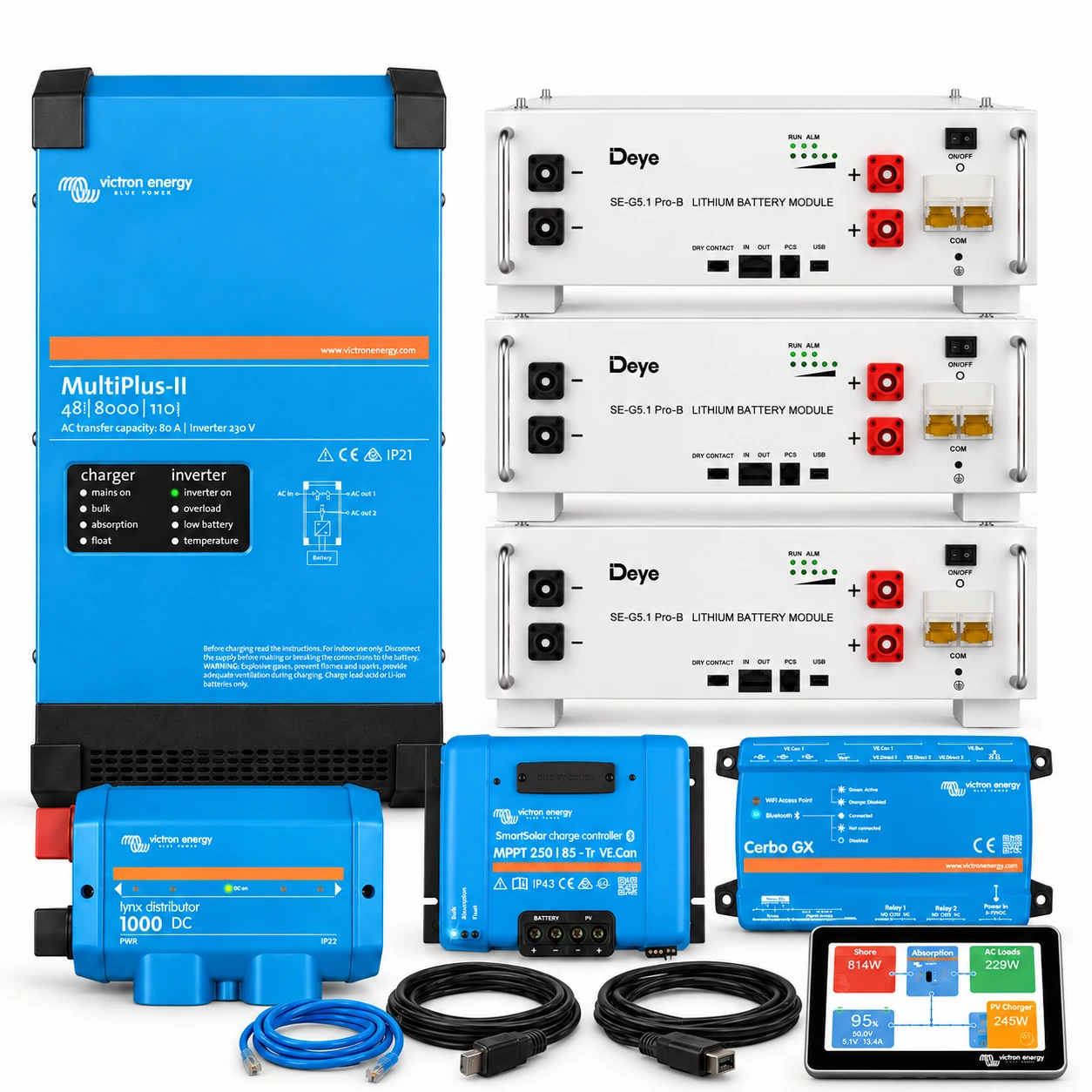 Victron 48V Off-Grid Kit – Inverter & Battery Bundles 4 victron-8000va-deye-15.36kwh-pack-3-preview