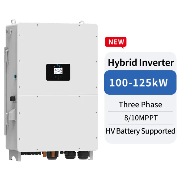 Deye 100KW Wall Mount Hybrid — 3Ph HV — SUN-100K-SG02HP3-EU-GM8