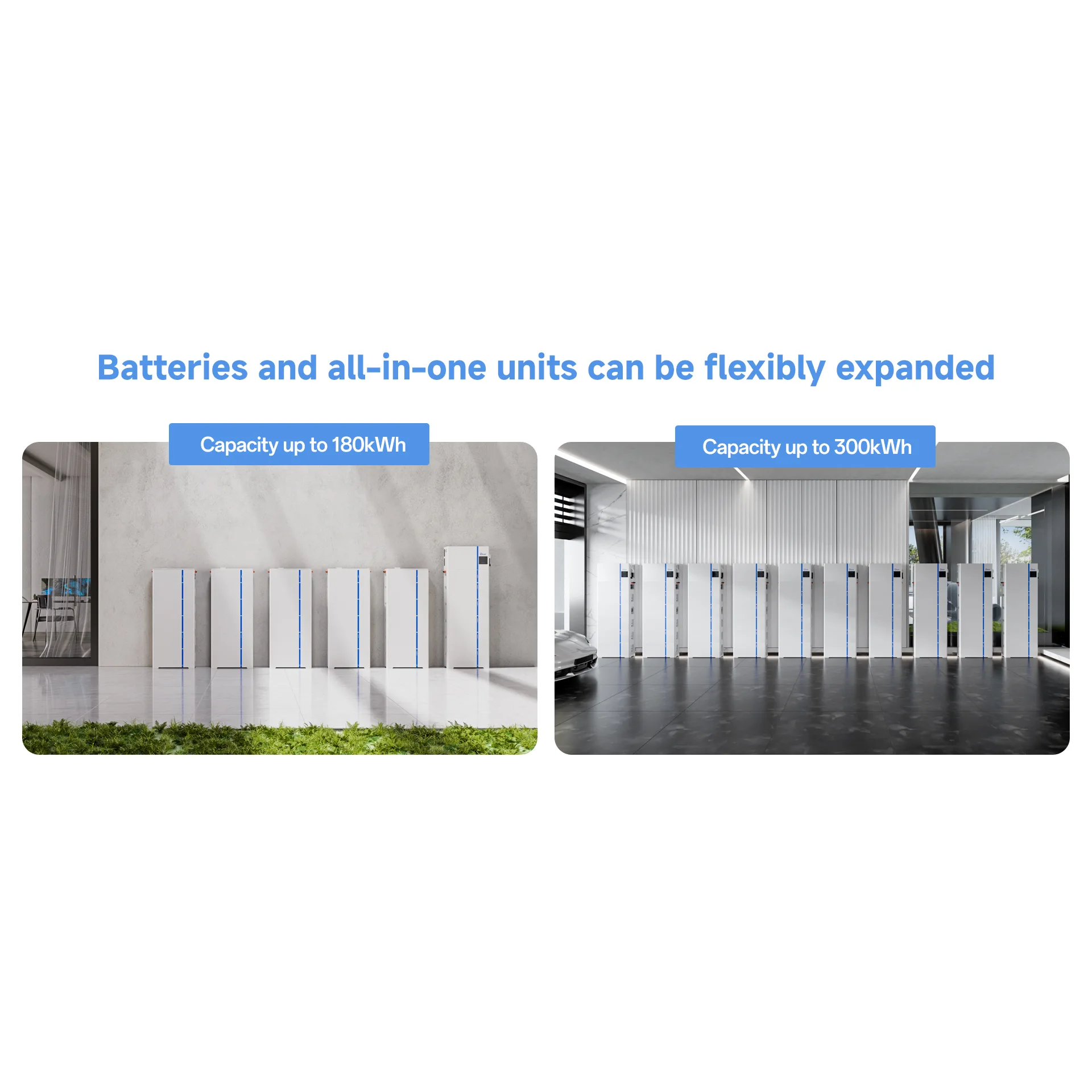 DEYE AI1 Stackable Battery System - Three Phase 6kW to 12kW 6 DEYE AI-W5.1-B ESS modular expansion — square image