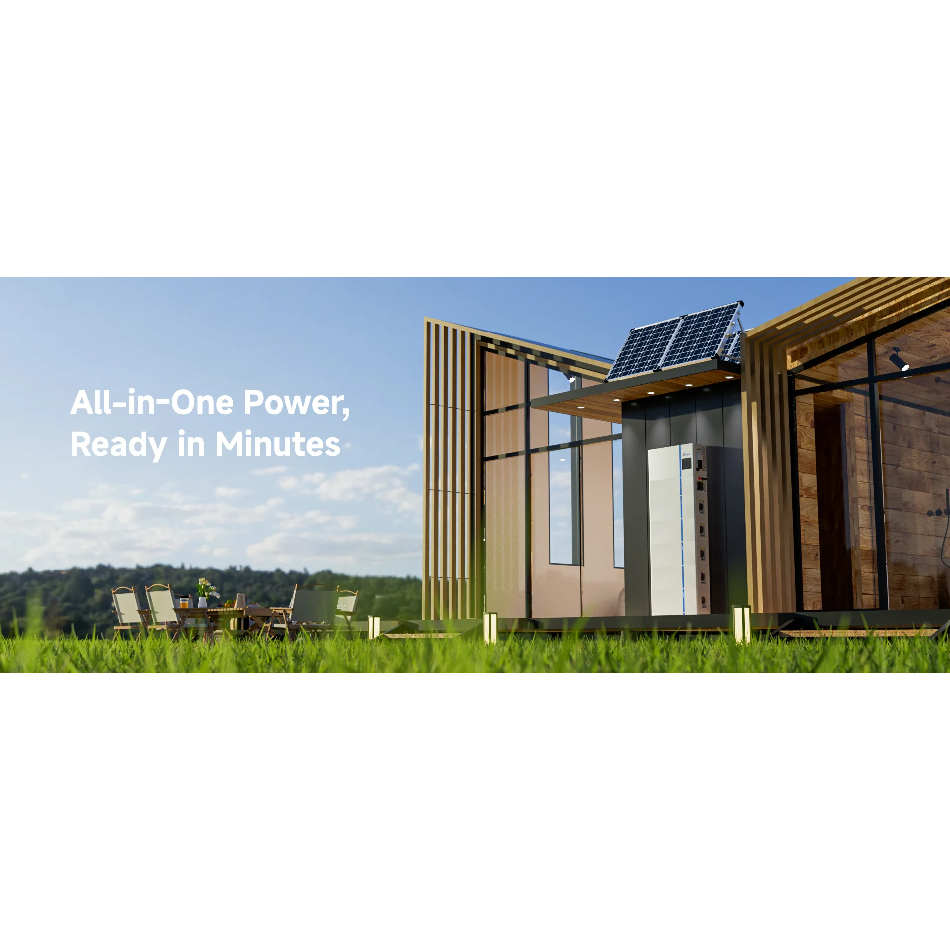 DEYE AI1 Stackable Battery System - Three Phase 6kW to 12kW 7 DEYE AI-W5.1-B ESS outdoor installation — square image