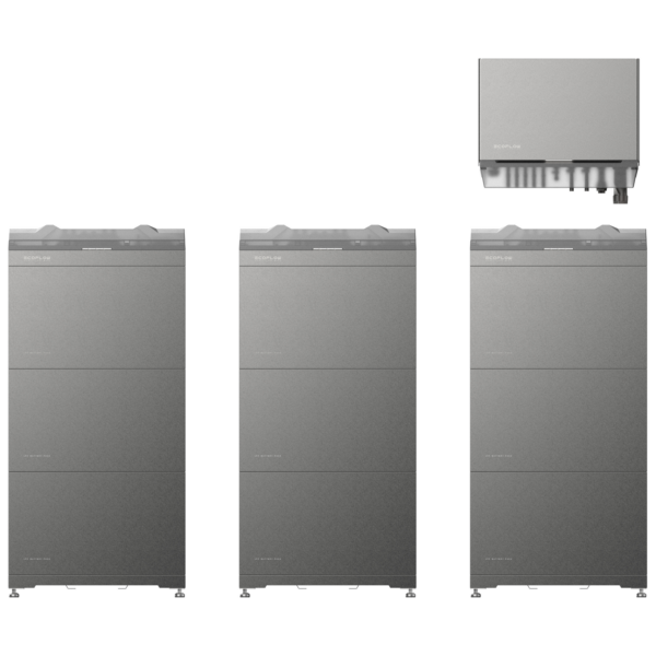 EcoFlow inverter and battery system. Battery count varies with selected package.