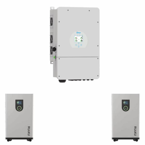 Deye inverter above two RUiXU batteries - 32kWh installed bundle